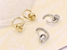 Load image into Gallery viewer, Real Gold/Platinum 18K Plated Unique Knot Dangle Huggies 5 pairs
