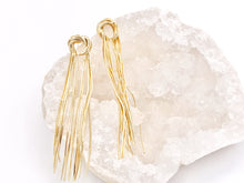 Load image into Gallery viewer, Glamorous but Simple - Fringe Knotted Tassel Earrings in 18K Gold or Silver Plated over Copper 1 pair
