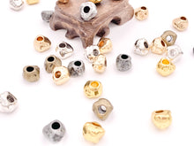 Load image into Gallery viewer, Pewter Base Metal Nugget Large Hole Spacer Beads Rosy Gold, Gold, Silver, Bronze, Gunmetal
