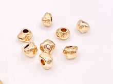 Load image into Gallery viewer, Pewter Base Metal Nugget Large Hole Spacer Beads Rosy Gold, Gold, Silver, Bronze, Gunmetal
