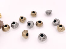 Load image into Gallery viewer, Pewter Base Metal Nugget Large Hole Spacer Beads Rosy Gold, Gold, Silver, Bronze, Gunmetal
