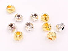 Load image into Gallery viewer, Pewter Base Metal Nugget Large Hole Spacer Beads Rosy Gold, Gold, Silver, Bronze, Gunmetal
