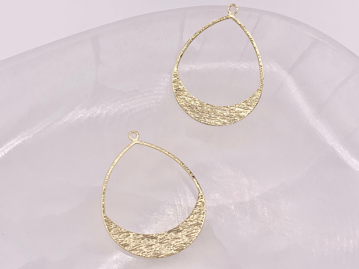 Large Fancy Teardrop Pendants in 18K Gold Plated Copper 10 pcs