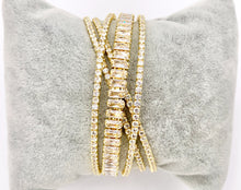 Cargar imagen en el visor de la galería, Luxury Stretch Flexible Rhinestone Bracelet Cuffs in Real Gold/Platinum 18K Plated Copper 1 pc
