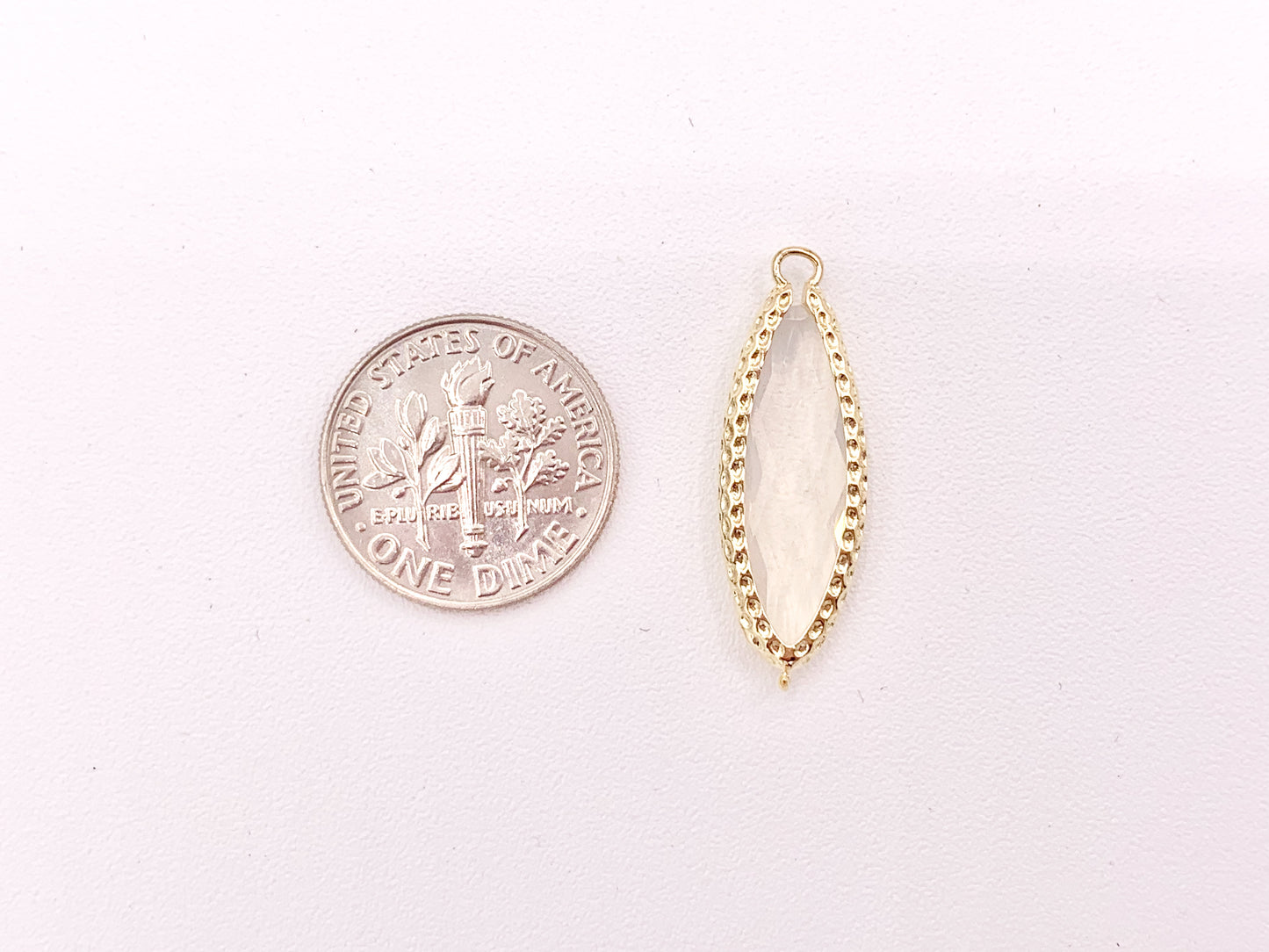 Crystal Marquis Bezel Gold Trim Connector Findings 4 pcs