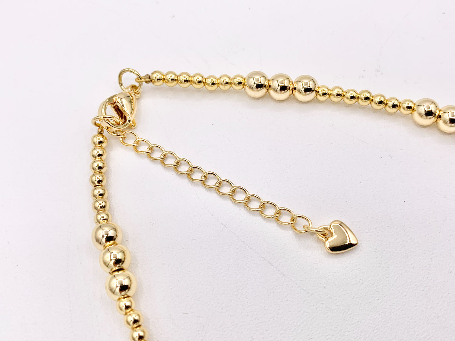 18K Gold Plated Hematite Round Mixed Beads Finished Necklace 1 piece