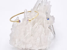 Load image into Gallery viewer, Real Gold/Platinum 18K Plated Copper Opalite AB Open Cuffs/Bangles 1 pc
