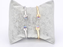 Load image into Gallery viewer, Real Gold/Platinum 18K Plated Copper Opalite AB Open Cuffs/Bangles 1 pc
