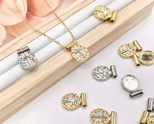 Load image into Gallery viewer, Hammered Oval Cross Pendant Charms in 18K Gold/Silver plated Copper 8-10pcs
