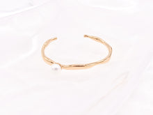 Cargar imagen en el visor de la galería, Brazalete ajustable con perlas minimalistas simples de cobre chapado en oro real de 18 quilates, 3 piezas
