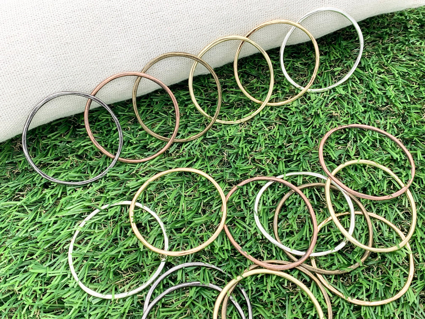 44mm Pewter Wavy Circles Bulk Order in Matte Gold, Gold, Silver, Brass, Gunmetal and Copper