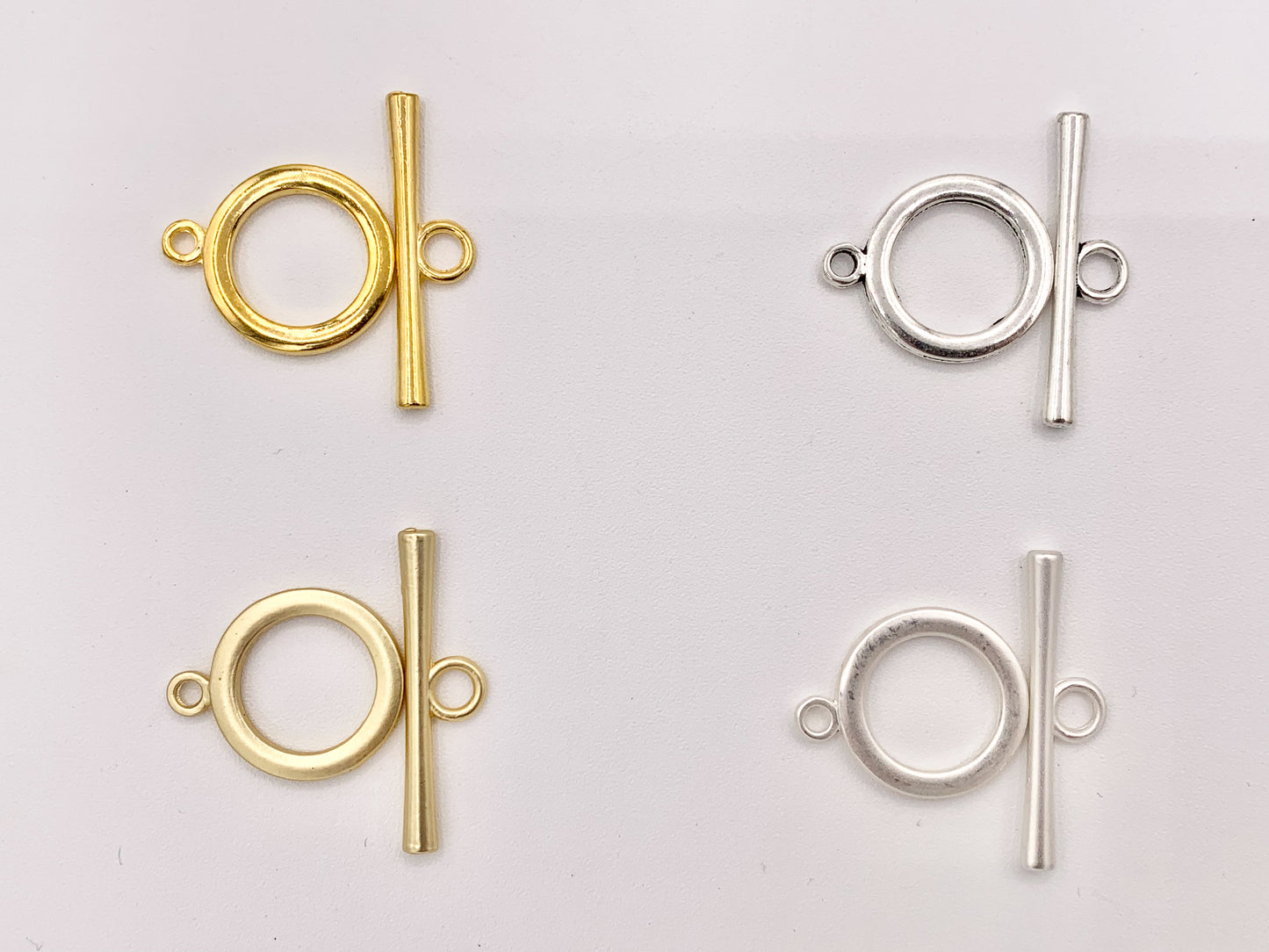 21mm Pewter Toggles Plain Circle Clasps in Rosy Gold, Gold, Matte Gold/Silver, Silver, Bronze, Copper And Gunmetal