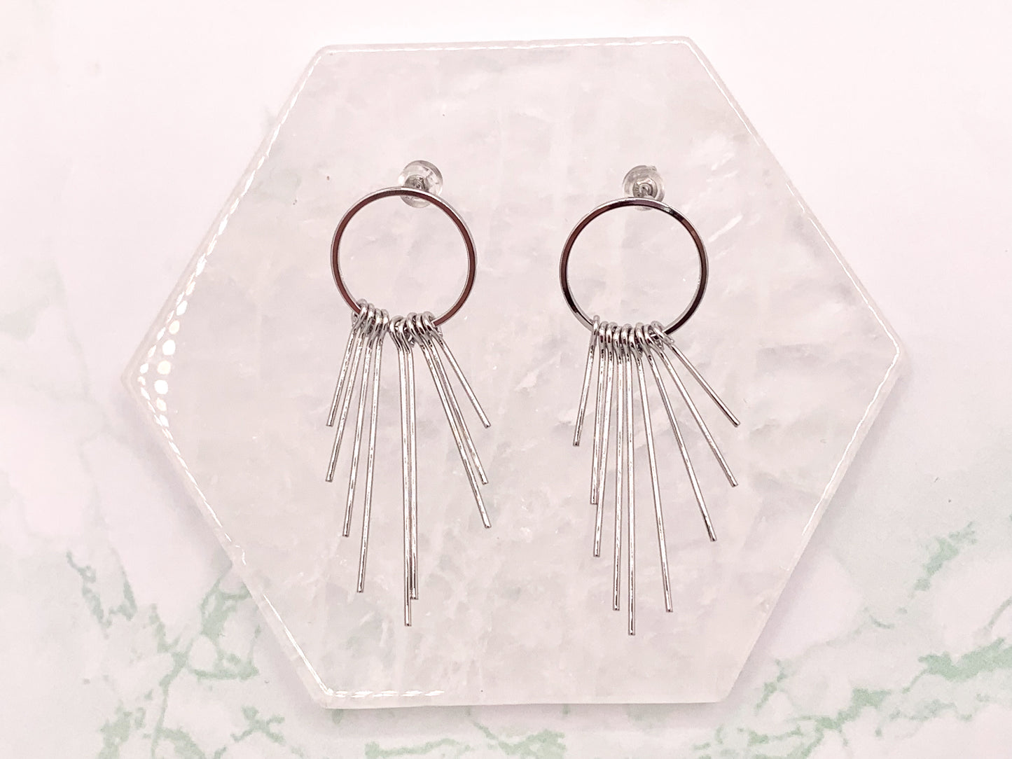 Pendientes Borlas Círculo Simple en Cobre bañado en Oro o Plata de 18K 3 pares