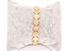 Load image into Gallery viewer, Real Gold 18K Plated Copper Religious Mary St Benedict Coin Adjustable Bracelet Cuff 2 pc
