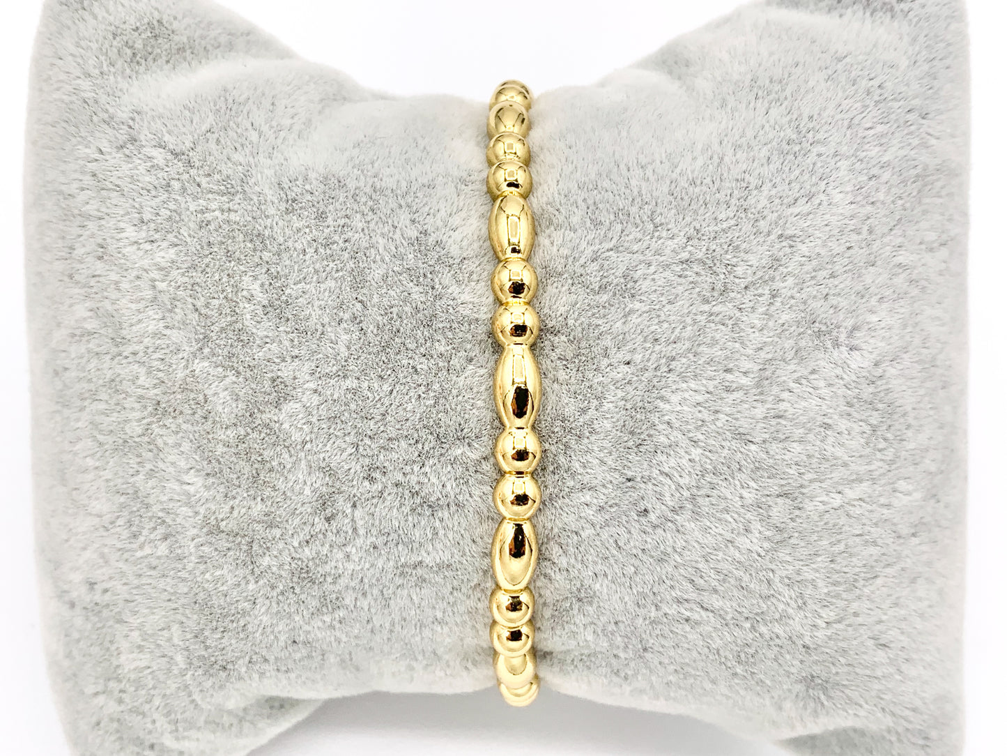 Minimalist Rice Shape Bracelet Cuffs in Real Gold 18K Plated Copper 3 pcs