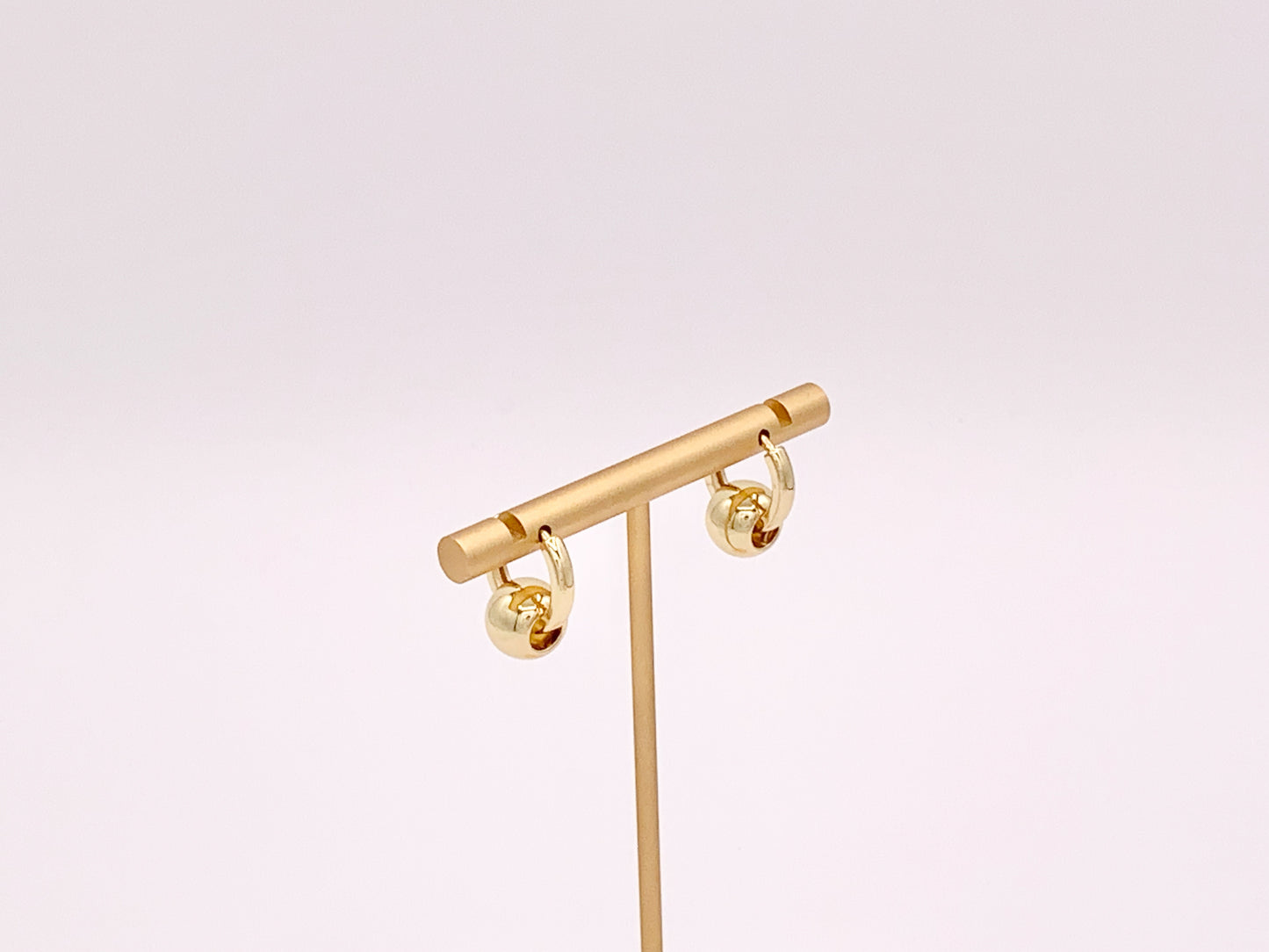 Pendientes colgantes con cuentas de agujero grande, chapados en oro real/platino de 18 quilates, Huggies, 3 pares