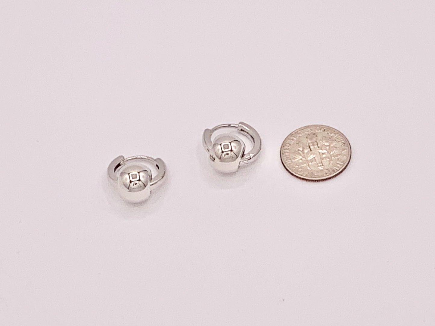 Pendientes colgantes con cuentas de agujero grande, chapados en oro real/platino de 18 quilates, Huggies, 3 pares