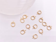 Load image into Gallery viewer, Tiny Eye Pin Closed Ring Screw Findings Earring Pin Bail Pin in 18K Gold Plated Copper 20pcs
