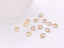 Load image into Gallery viewer, Tiny Eye Pin Closed Ring Screw Findings Earring Pin Bail Pin in 18K Gold Plated Copper 20pcs
