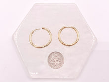 Load image into Gallery viewer, 18K Gold Plated Simple Every Day Minimalist 23mm Hoop Huggie Earring Over Copper 5 pairs
