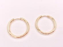 Load image into Gallery viewer, 18K Gold Plated Simple Every Day Minimalist 23mm Hoop Huggie Earring Over Copper 5 pairs
