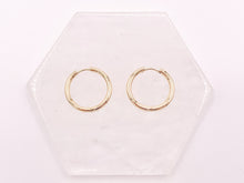 Load image into Gallery viewer, 18K Gold Plated Simple Every Day Minimalist 23mm Hoop Huggie Earring Over Copper 5 pairs
