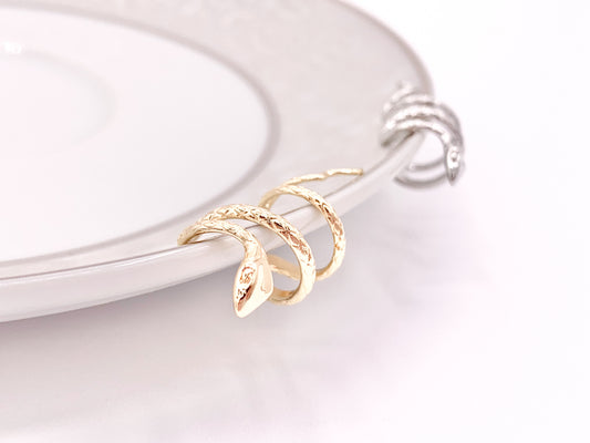 Ear Cuffs de serpiente de moda en oro de 18 quilates/cobre chapado en plata (¡¡Sin perforación!!) 6 piezas