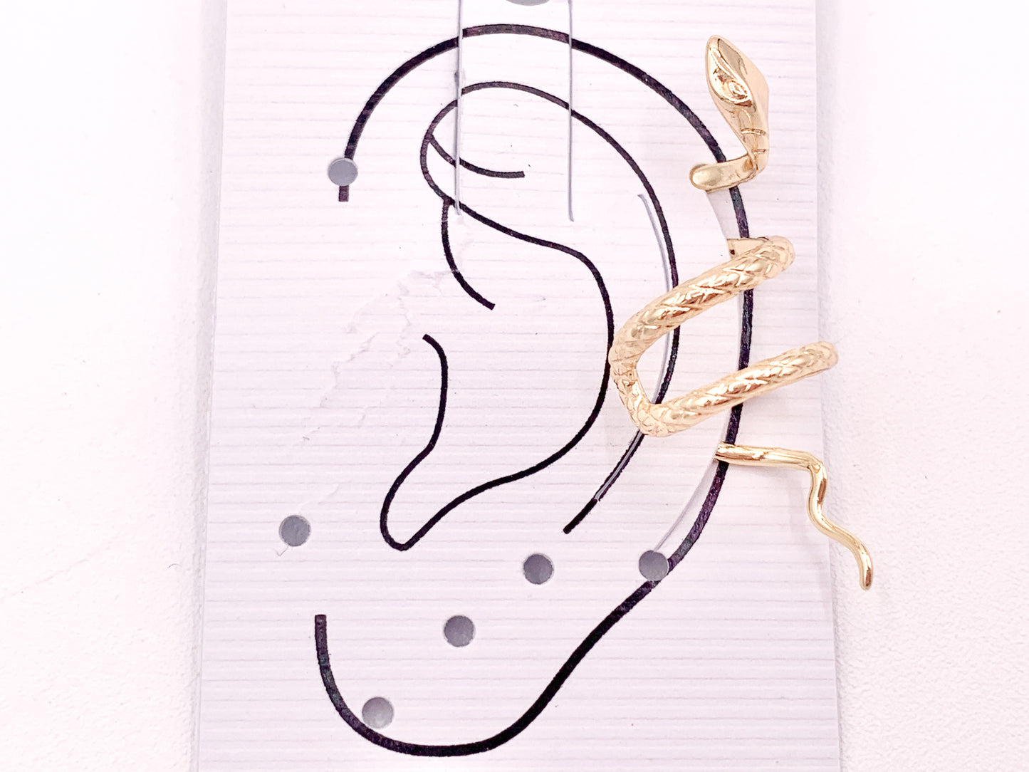 Ear Cuffs de serpiente de moda en oro de 18 quilates/cobre chapado en plata (¡¡Sin perforación!!) 6 piezas