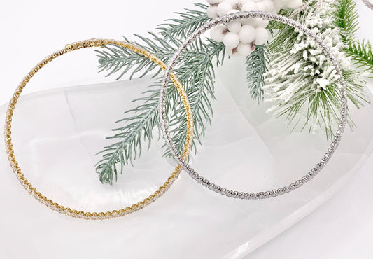 Solitaire Tennis Choker Flexible 18K Gold/Platinum Plated Minimalist Fancy Round Solitaire Tennis Choker 2 pcs