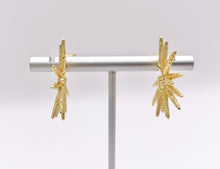 Load image into Gallery viewer, Spike Spiked Semi Sunburst Textured Earring Hoops in 18K Gold Plated Copper 3 pairs
