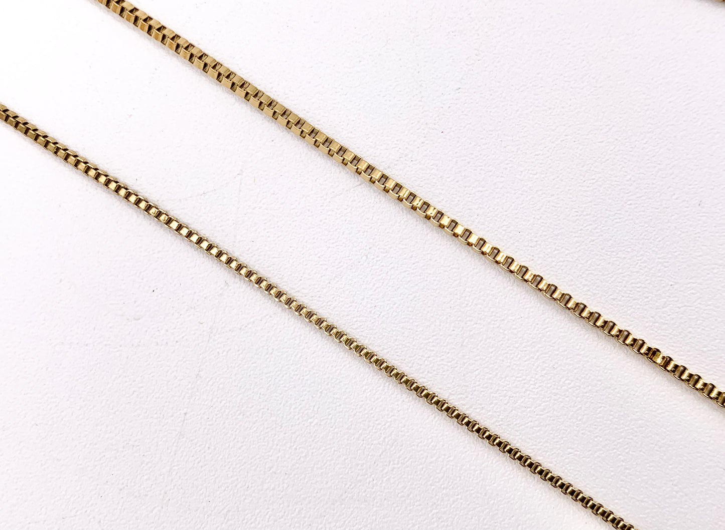 Delicate Box Chain Necklace Gold Plated Stainless Steel Dainty Flexible Minimalist Finished Necklace 17" with Extension Link 5pc
