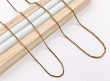 Load image into Gallery viewer, Delicate Box Chain Necklace Gold Plated Stainless Steel Dainty Flexible Minimalist Finished Necklace 17&quot; with Extension Link 5pc
