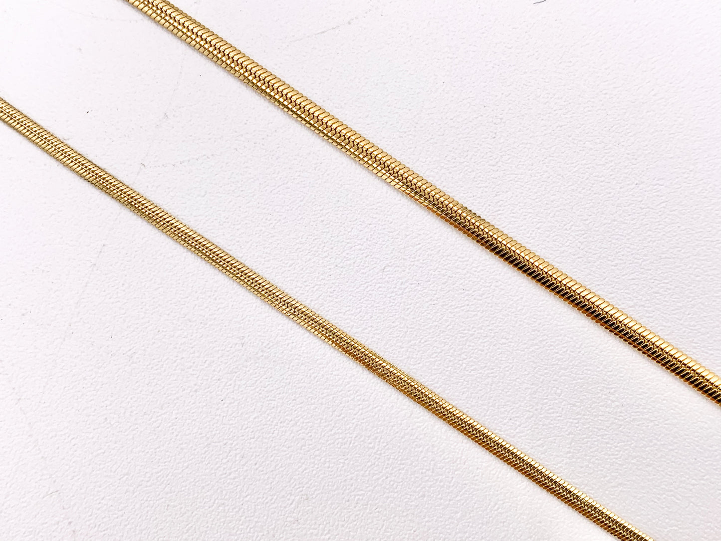 Delicate Herringbone Necklace Gold Plated Stainless Steel Dainty Flexible Minimalist Finished Necklace 17" with Extension Link 5 pcs