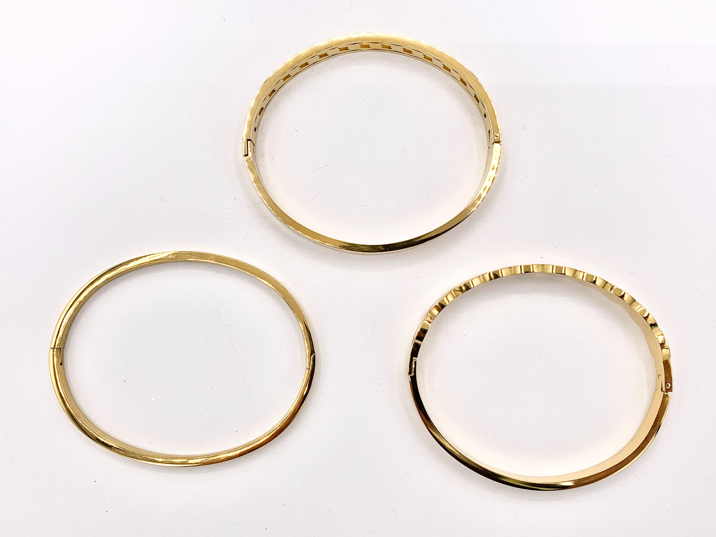 7 " Stainless Steel Bracelets Twist Plain Braided Close Bangles in 18K Gold plated Stainless Steel 2 pcs