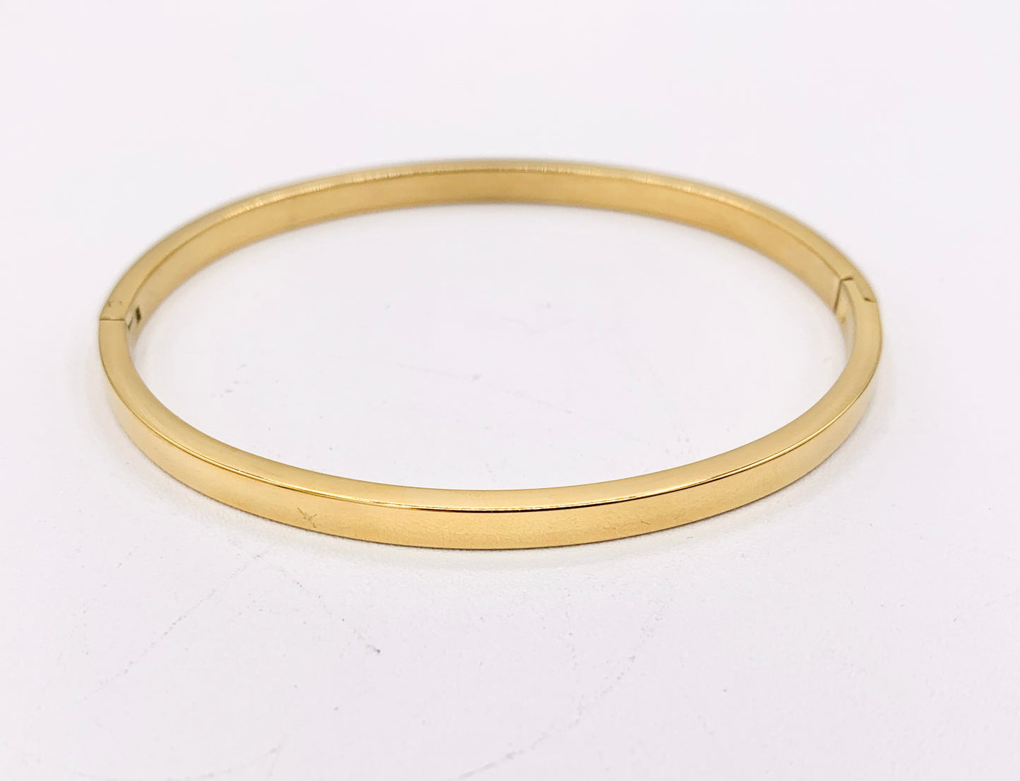 7 " Stainless Steel Bracelets Twist Plain Braided Close Bangles in 18K Gold plated Stainless Steel 2 pcs