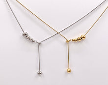 Cargar imagen en el visor de la galería, Delicate Slide Graduated Beaded Snake Chain Necklace Gold/Silver Plated Stainless Steel Minimalist Finished Necklace 16&quot; with Extension Link 1 PC
