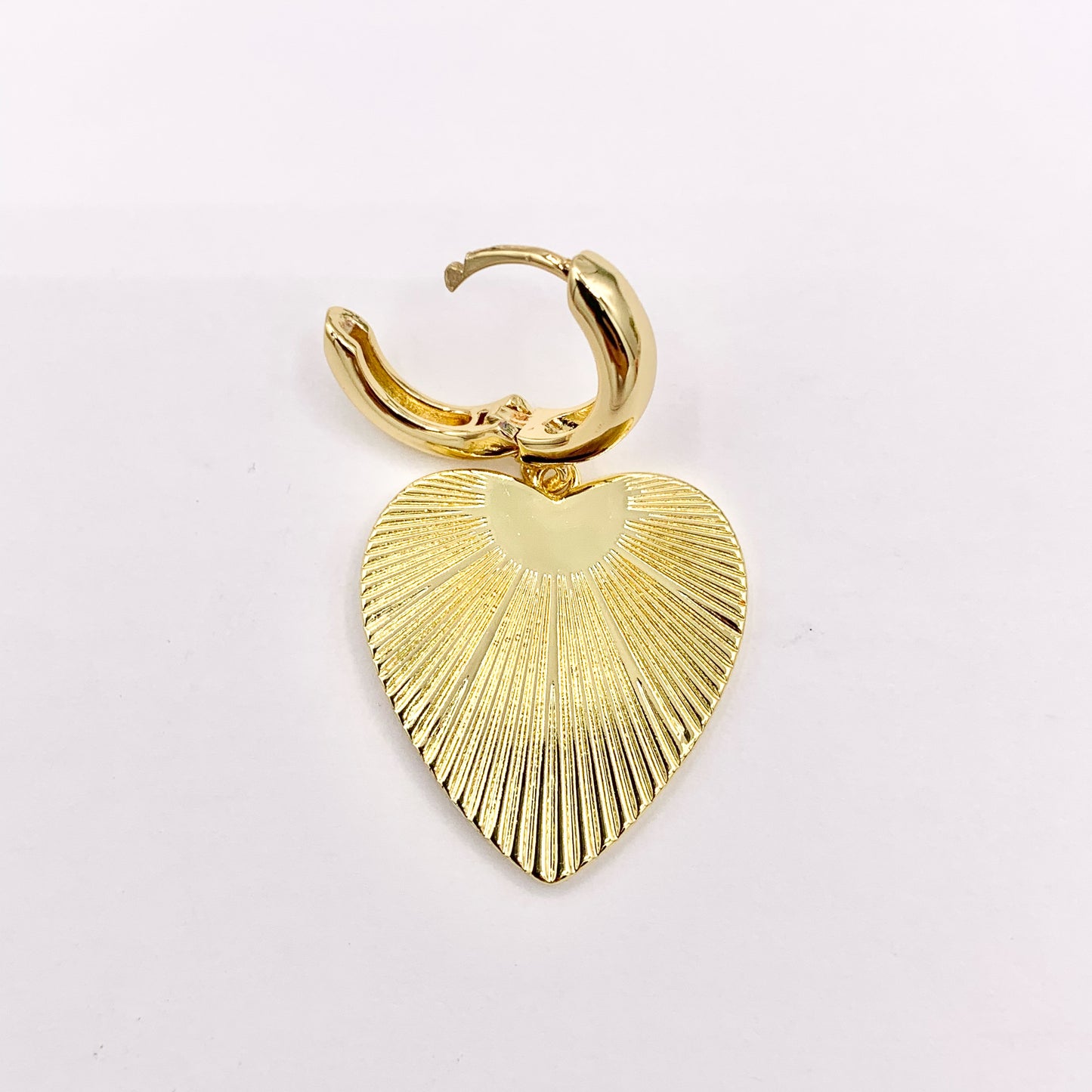 Statement Dangle Heart Earrings Huggies in 18K Gold or Silver Plated Copper 3 pairs