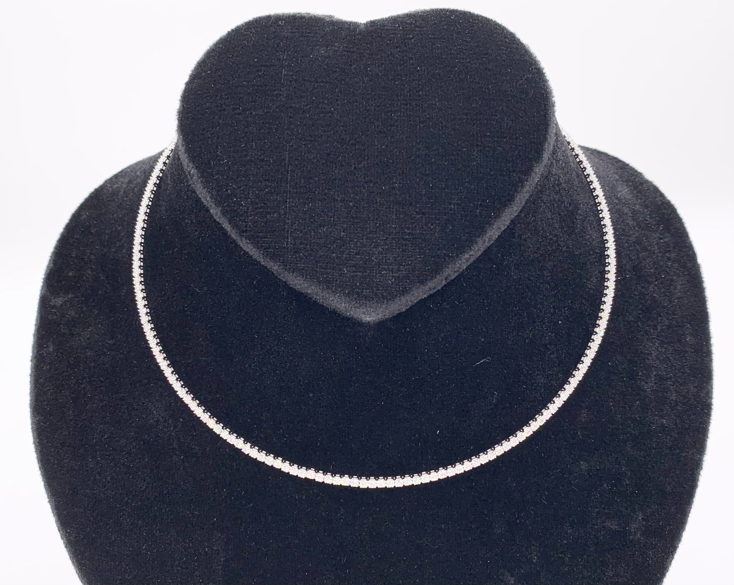 Tennis Choker Delicate Flexible 18K Gold/Platinum Plated Dainty Minimalist Fancy Tennis Choker 2 pcs