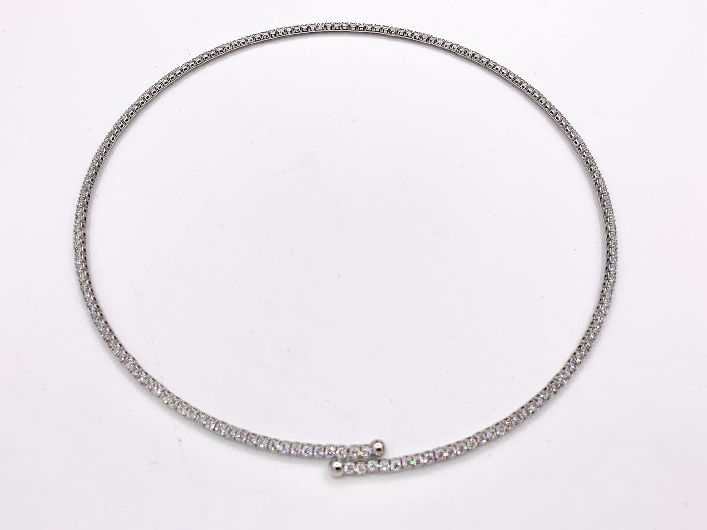 Tennis Choker Delicate Flexible 18K Gold/Platinum Plated Dainty Minimalist Fancy Tennis Choker 2 pcs