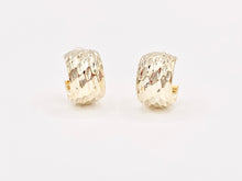 Load image into Gallery viewer, Designed Gold Thick Hoop Huggie Earrings in 18K Gold plated Copper 3 pairs
