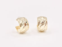 Load image into Gallery viewer, Designed Gold Thick Hoop Huggie Earrings in 18K Gold plated Copper 3 pairs
