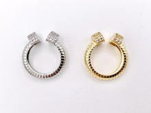 Load image into Gallery viewer, Thick Coil Cobra Open Front CZ Pave Ring in 18K Real Gold/Platinum Plated Copper 4 pcs
