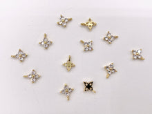 Load image into Gallery viewer, Tiny Star Clover Charms in Real Gold 18K Plated Brass 20pcs
