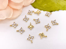 Load image into Gallery viewer, Tiny Star Clover Charms in Real Gold 18K Plated Brass 20pcs
