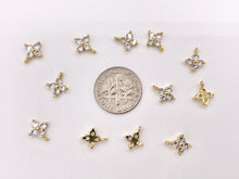 Load image into Gallery viewer, Tiny Star Clover Charms in Real Gold 18K Plated Brass 20pcs
