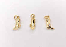 Load image into Gallery viewer, Tiny Western Cowboy Boots Texas Ranch Charms in 18K Gold Plated Copper 15pcs
