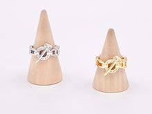 Load image into Gallery viewer, 18K Real Gold/Platinum Plated Copper CZ Pave Nail Toggle Link Adjustable Ring 4 pcs
