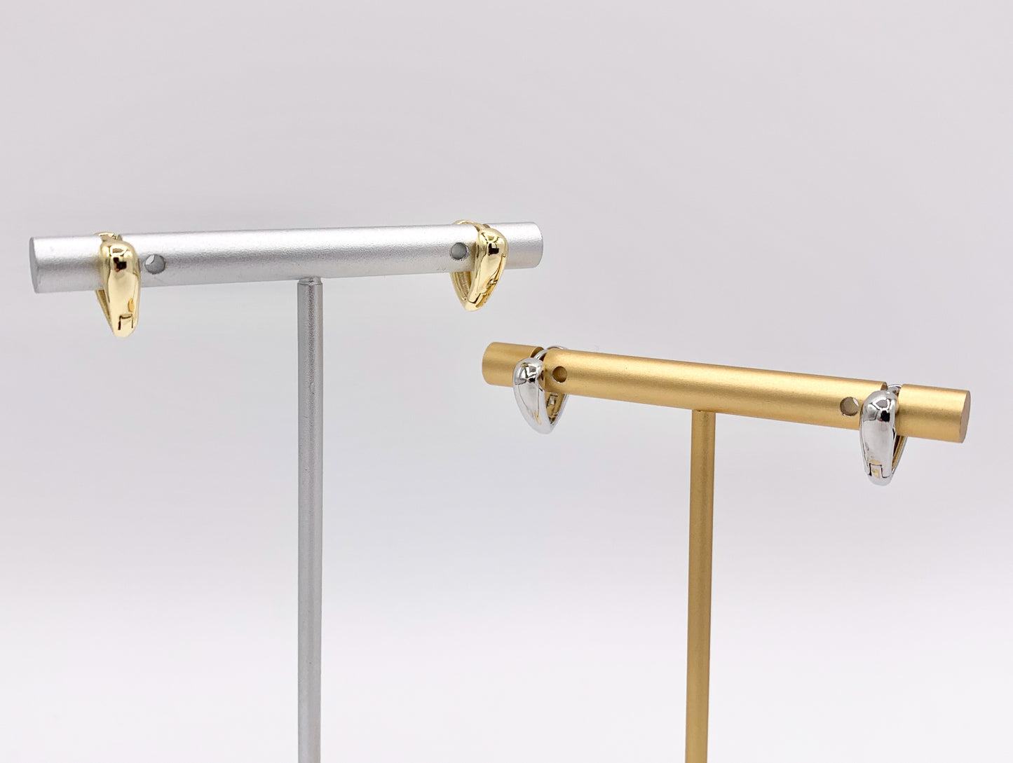 Dainty Triangle V 13mm Earring Huggies in 18K Gold or Silver Plated Copper 5 pairs