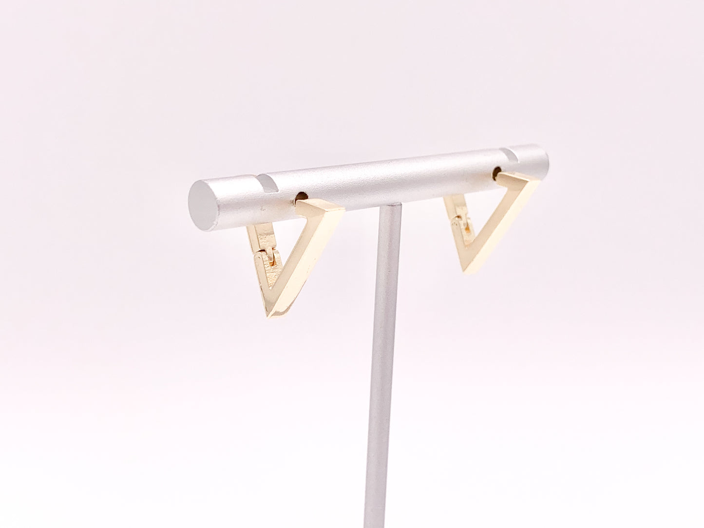 Minimalist Triangle Shaped Earring Huggies 18K Gold Plated Over Brass Earrings 5 pairs