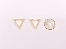 Load image into Gallery viewer, Minimalist Triangle Shaped Earring Huggies 18K Gold Plated Over Brass Earrings 5 pairs
